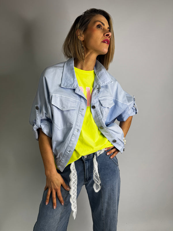 MANTEAU EN DENIM MANCHES RAGLAN