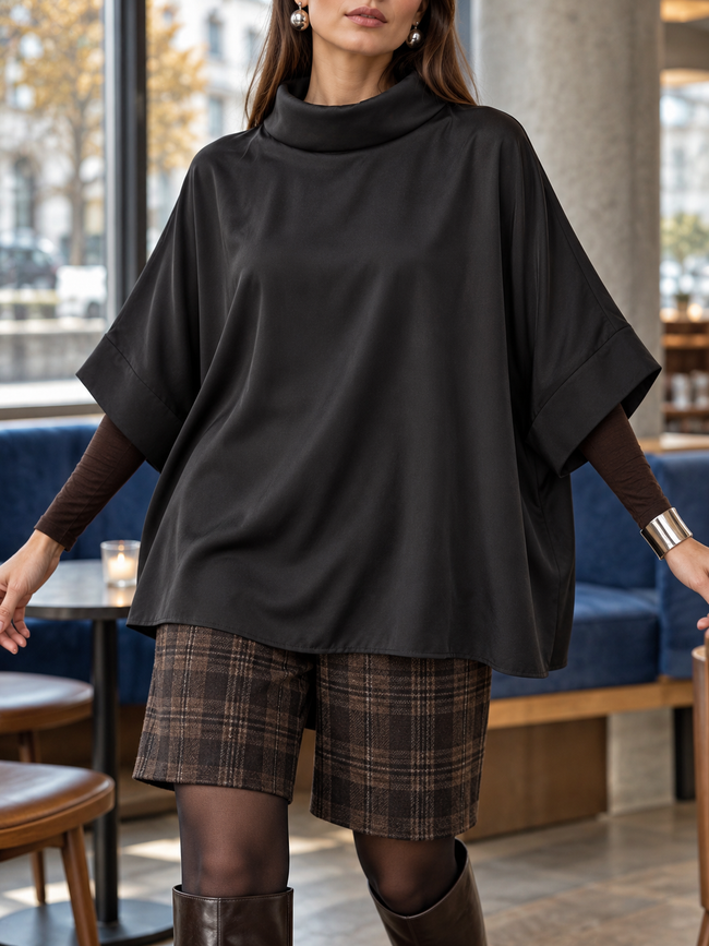 BLOUSE AMPLE À COL CHEMISIER
