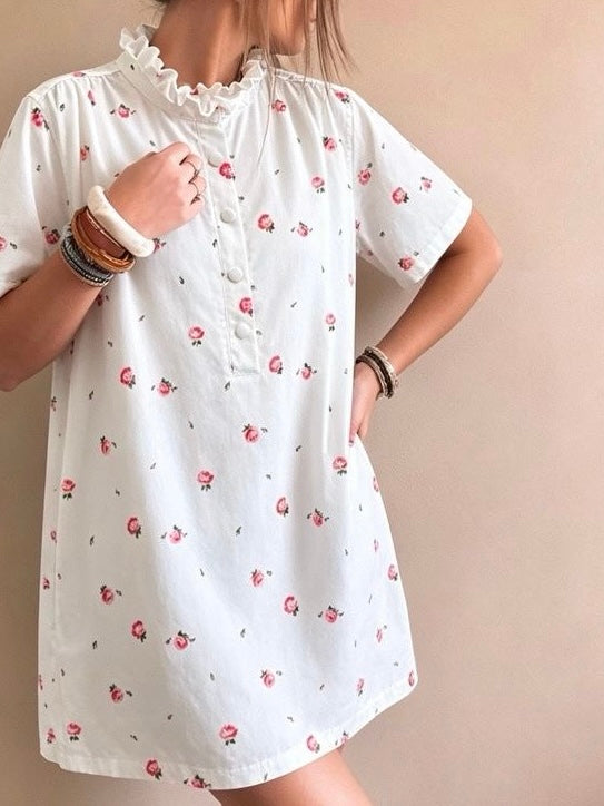 ROBE EN DENIM FLEURIE