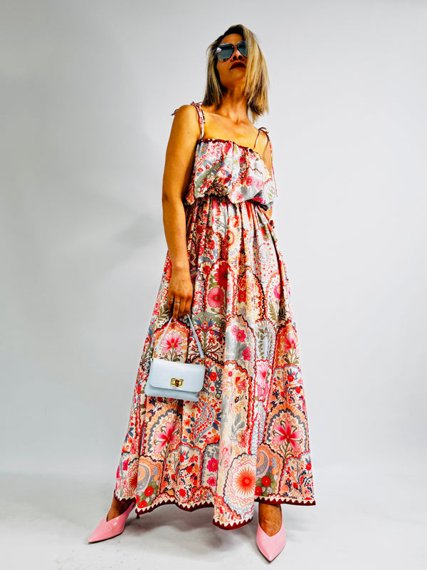 ROBE LONGUE FLEURIE TAILLE EMPIRE