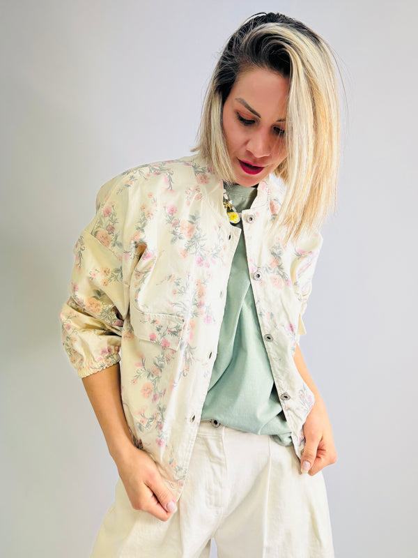 MANTEAU DENIM FLEURI