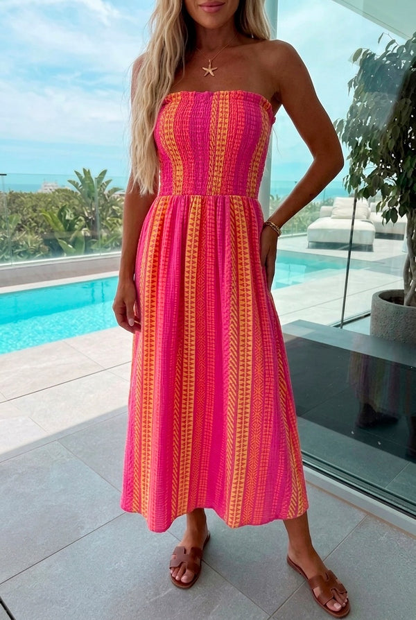 ROBE MAXI BANDEAU À RAYURES