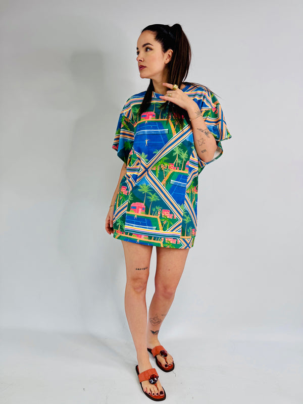 ROBE COURTE IMPRIMÉ TENNIS