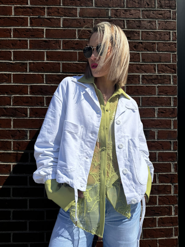 MANTEAU EN COTON COL À REVERS