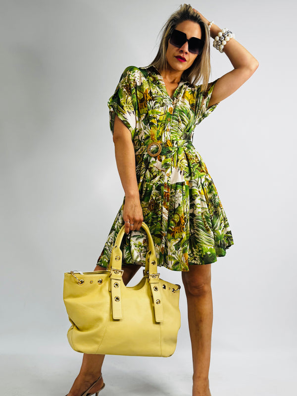 ROBE CHEMISIER À JUPE PLISSÉE