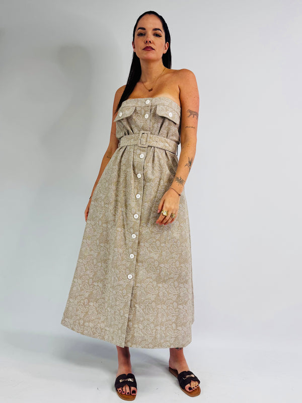 ROBE CHEMISE BUSTIER CEINTURÉE